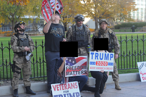 The Ohio State Regular Militia, before storming the U.S. capitol, appeared at the Ohio Statehouse in November after networks first projected Joe Biden won the election to “protect people,” according to Watkins.