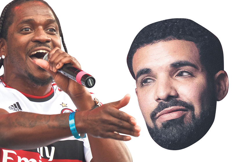 Pusha-T and Drake - Drake: By The Come Up Show from Canada - Jorja Smith & Drake, CC BY 2.0.; Pusha-T: By Simon Abrams - https://www.flickr.com/photos/flysi/9288251830/in/photostream/, CC BY-SA 4.0
