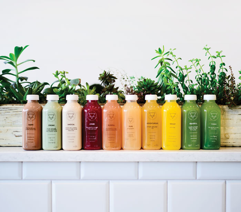 Rooted Juicery’s juices come in a rainbow of colors.