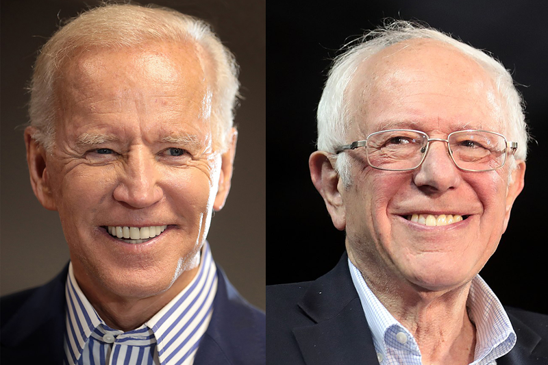 (L to R): Joe Biden, Bernie Sanders - Photos: Gage Skidmore