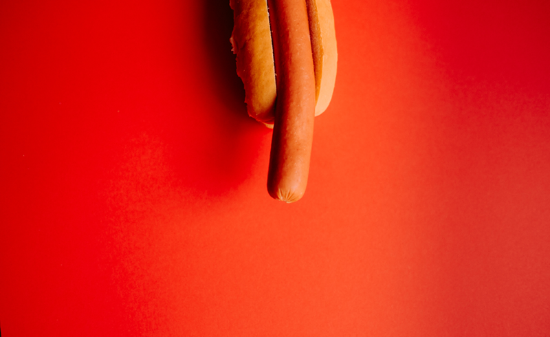 An offensive hot dog but not the offending hot dog that smacked Phillies fan Kathy McVay in the face - Photo: Unsplash