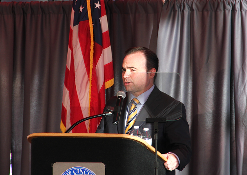 Mayor John Cranley delivers his 2015 State of the City speech at Great American Ball Park Oct. 5