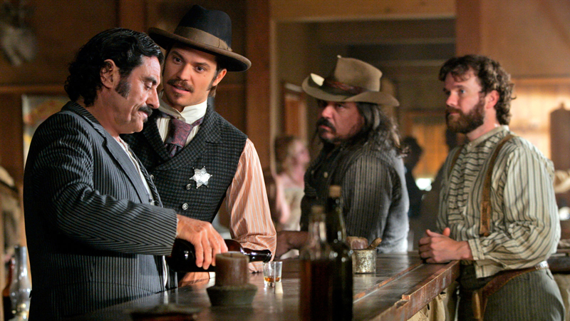 The cast of "Deadwood," with Ian McShane at far left - PHOTO: Doug Hyun/HBO