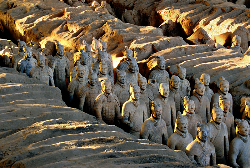 Terracotta warrior figures in excavation site in Xi’an, Shaanxi Province, China - PHOTO: ©EMPEROR QIN SHIHUANG’S MAUSOLEUM SITE MUSEUM