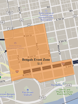 "Bengals Event Zone" - Photo via City of Cincinnati