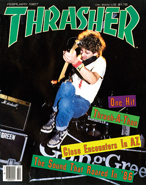 Gang Green's Chris Doherty on the cover of a 1987 issue of 'Thrasher' - Photo: Mofo/thrashermagazine.com arcives