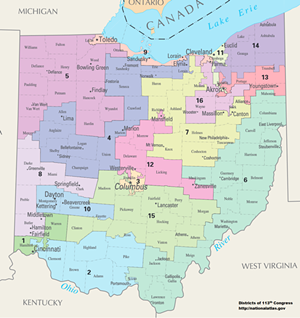 Ohio's current congressional districts - U.S. Department of the Interior
