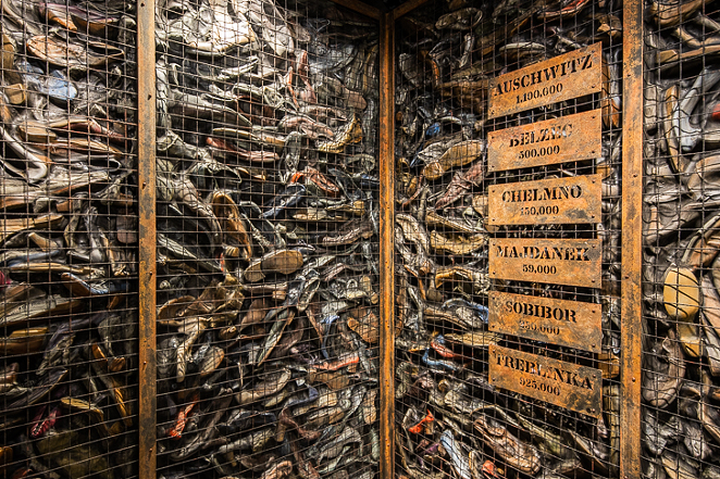 A sculpture of shoes representing those killed in concentration camps - Photo: Hailey Bollinger
