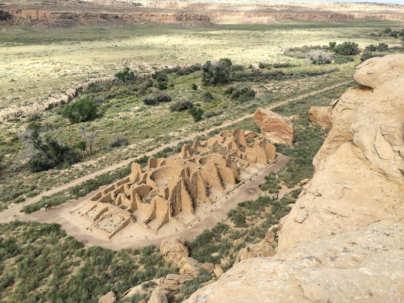 A view from a mesa of a Chaco Canyon great house called Kin Kletso. - Samantha Fladd/UC