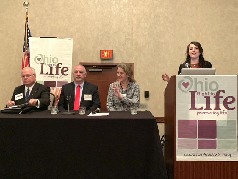 "Heartbeat" bill sponsor Ohio Sen. Kristina Roegner (second from right) appears on a panel by pro life group Ohio Right to Life. - Ohio Senate