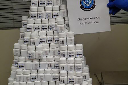 Stack of illegally imported Viagra seized by the CBP - PHOTO: CBP.GOV