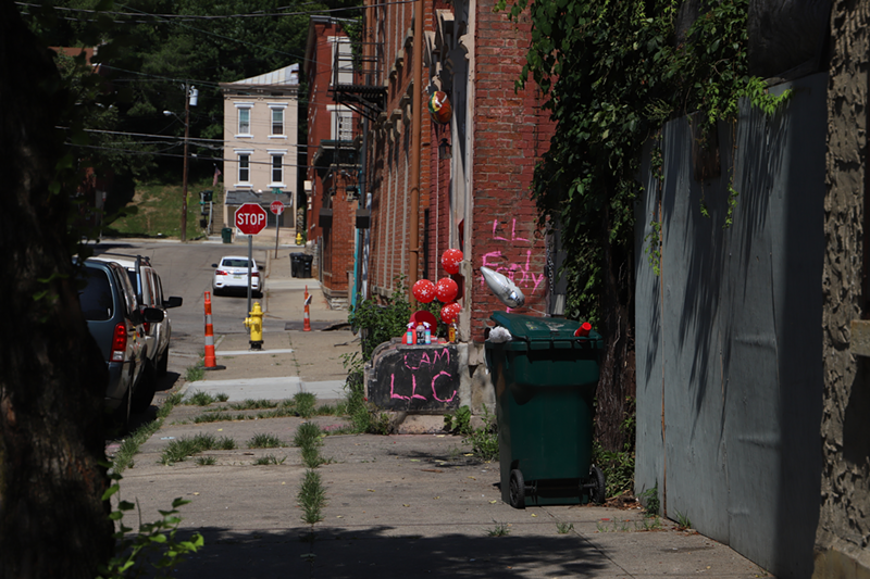Storrs Street in Lower Price Hill, where Cameron Franklin was shot and killed July 6. - Nick Swartsell