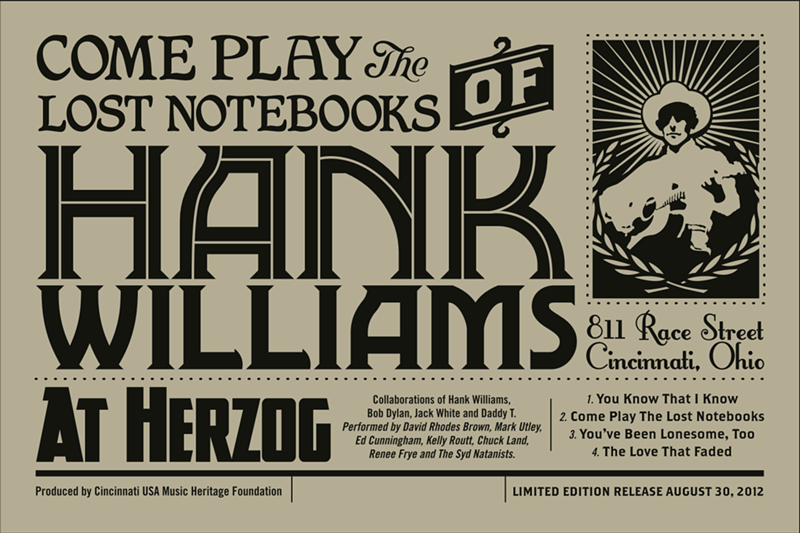 Artwork for the 'Come Play the Lost Notebooks of Hank Williams at Herzog' EP by Keith Neltner