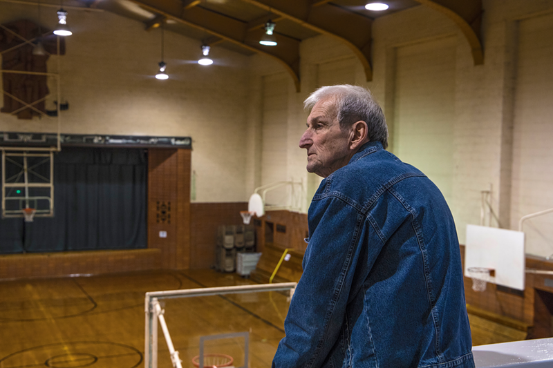 Larry Zettler looks out on the gym in the Greenhills Community Building - Nick Swartsell