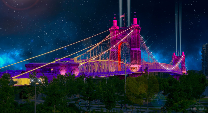 RUMBLE rendering of Roebling Bridge - Photo: Provided by BLINK