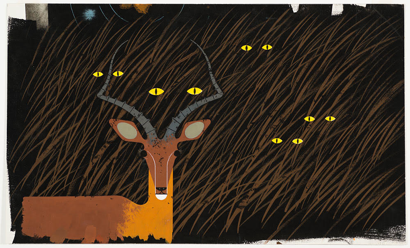 Charley Harper's "Gazelle in the Grass (Nighttime)" - Photo: Bequest of Mr. and Mrs. Walter // Cincinnati Art Museum