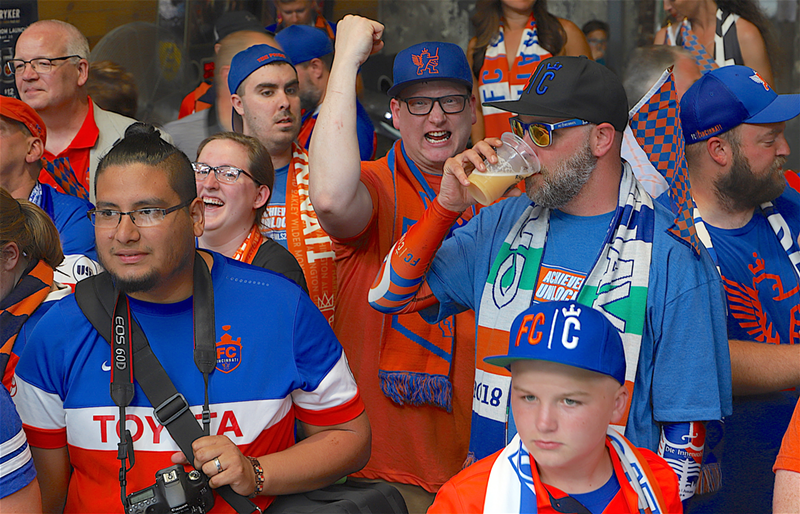 FC Cincinnati fans at the announcement of the team's admission into Major League Soccer - Nick Swartsell