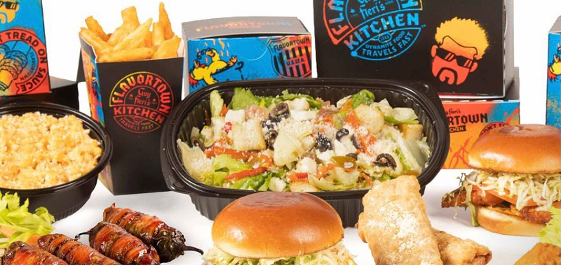 Spread of menu items from the Flavortown Kitchen - Photo: UberEats