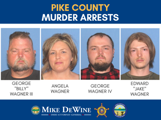 Mug shots of the four suspects in the April, 2016 Pike County massacre - Provided