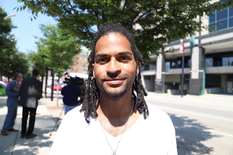 Joe Phillips, the plaintiff in a federal lawsuit against the city of Cincinnati seeking to block removal of a camp on Third Street - Nick Swartsell