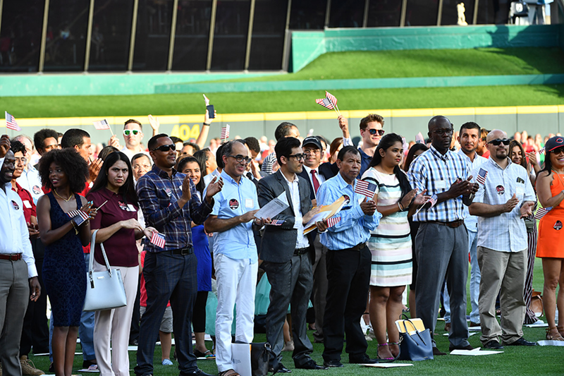 The naturalization ceremony - Photo: Provided by the Cincinnati Reds