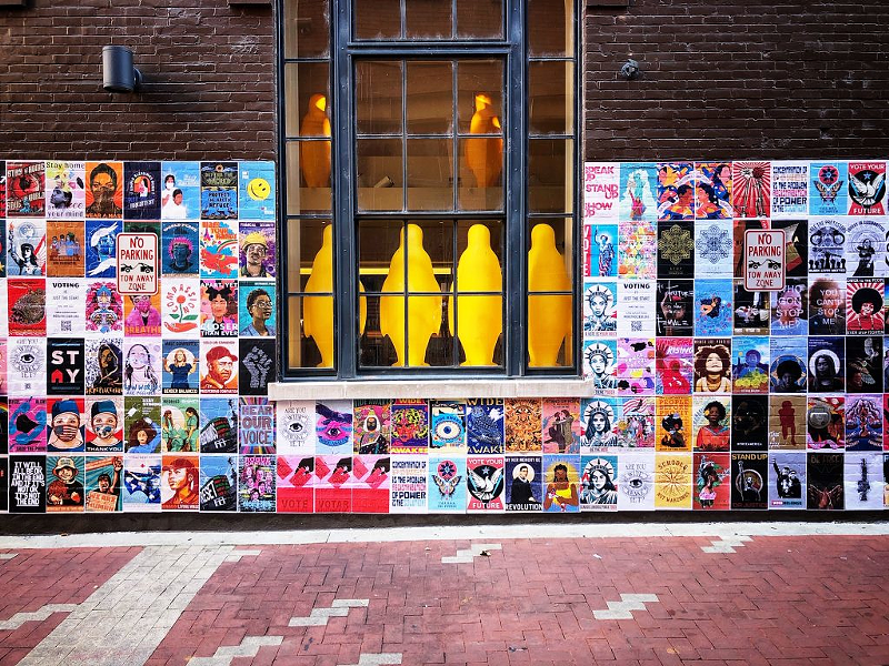 Mural Installation Transforms 21c's Gano Alley with Messages to Know What You're Voting For, Not Who