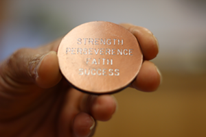 When a client graduates from drug court, they receive this medallion. - Photo: Timmy Broderick