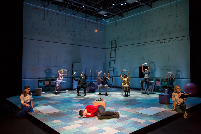 The cast onstage at Cincinnati Playhouse's just-opened production of "The Curious Incident of the Dog in the Night-Time" - PHOTO: Mikki Schaffner Photography