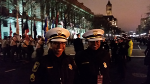 Cincinnati police officers participated in Inauguration Day security in 2016. - Photo: Courtesy of Lt. Steve Saunders, Cincinnati Police Department.