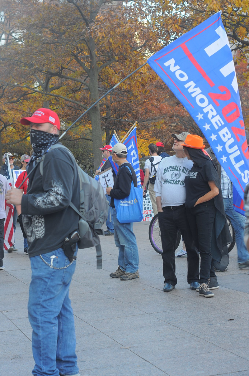 Attendees at clashing political events at the Capitol on Nov. 7. - Photo: Ohio Capital Journal