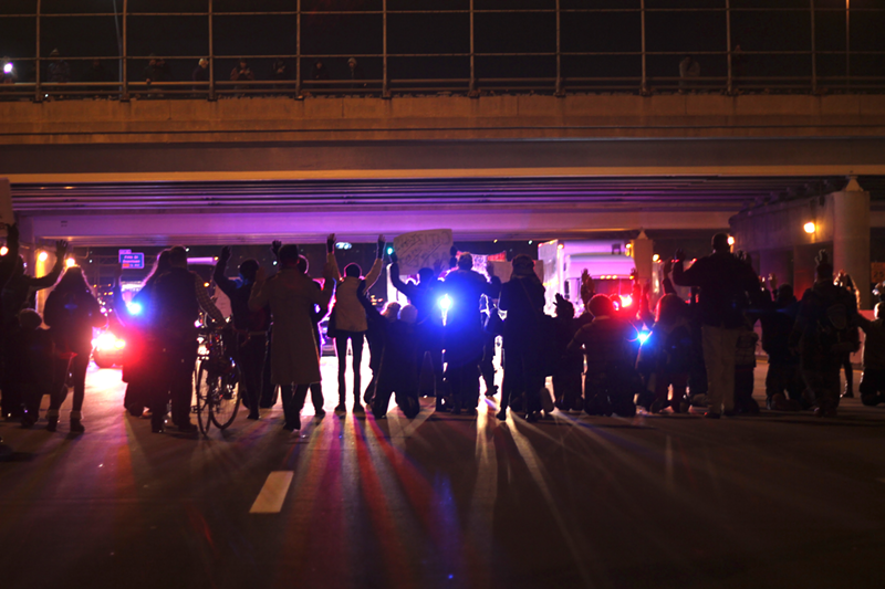 Protesters briefly shut down I-75 during a rally remembering those killed in police shootings Nov. 25.