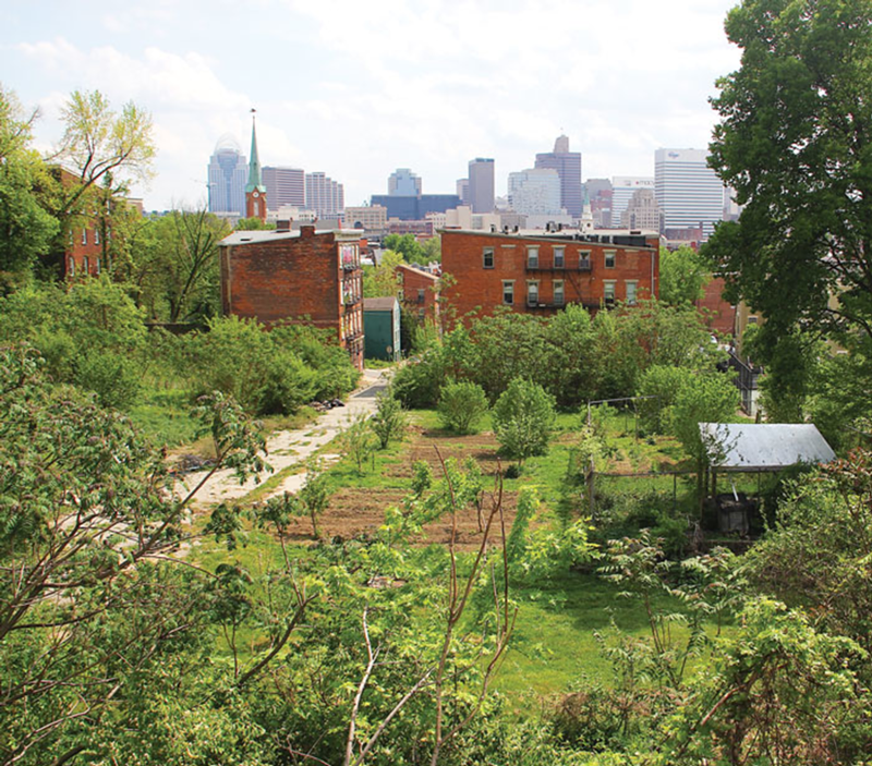 Developers have proposed 21 single-family homes on a swath of land in northern OTR that currently holds basketball courts, a community garden and 20 fruit trees.
