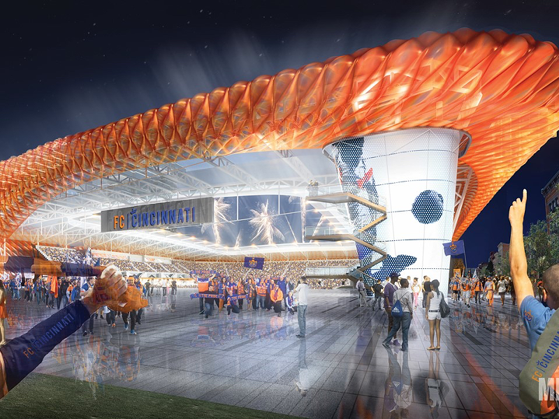 Rendering of proposed FC Cincinnati stadium - Provided by FC Cincinnati