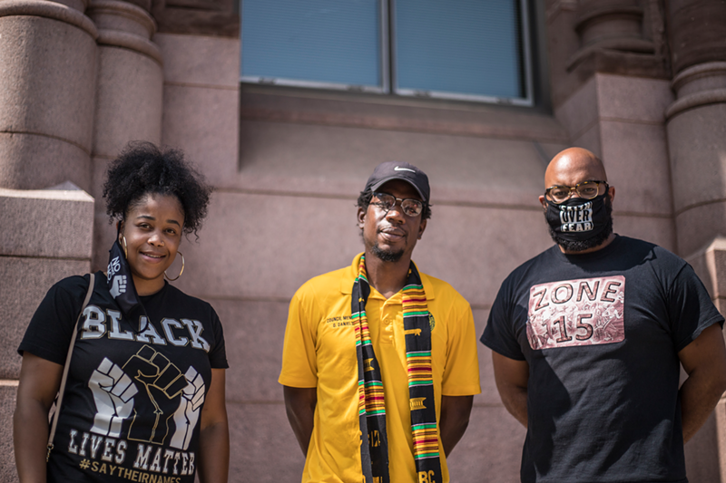 Alicia Franklin, Daronce Daniels and Carlton Collins of Lincoln Heights are advocating for the relocation of a Cincinnati Police gun range in their community, saying it is disruptive and traumatic. - Nick Swartsell