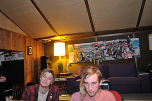 Jerri Queen and John Hoffman in the control room at Ultrasuede - PHOTO: JOHN CURLEY