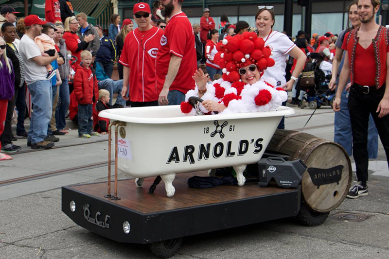 Pam Kravetz at the Opening Day Parade - PHOTO: PROVIDED BY ARNOLD'S BAR & GRILL