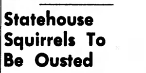Headlines in the early 1960s told of the impending squirrel eviction caused by the underground parking garage construction project. - PHOTO: COURTESY OHIO CAPITAL JOURNAL