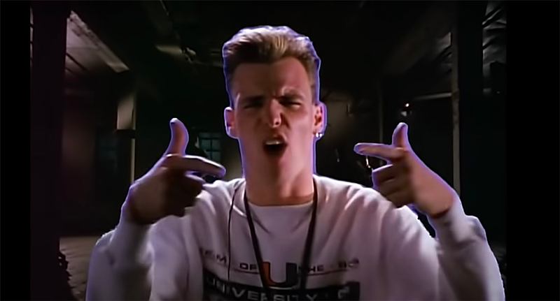 A glowing Vanilla Ice in the "Ice Ice Baby" music video - Photo: YouTube screengrab