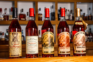 These five bottles of Pappy Van Winkle are worth more than $18,000. - Photo: Provided