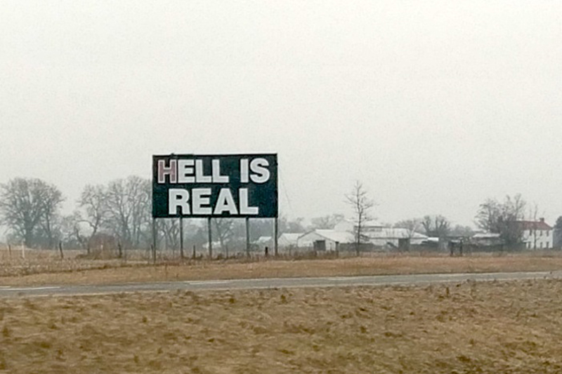Ohio “Hell is Real” Sign - Photo: Wikimedia