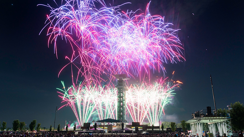 Fireworks in front of Summit Park's observation tower - PHOTO: FACEBOOK.COM/BLUEASHOHIO