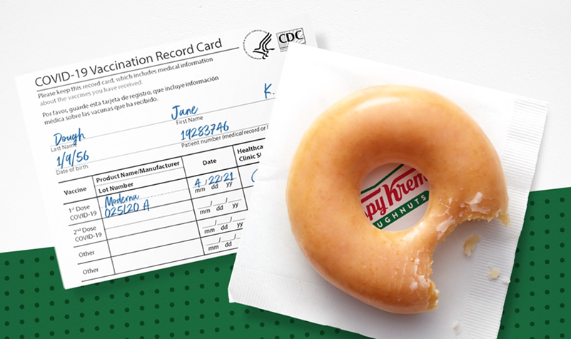 Krispy Kreme Doughnuts is giving away a free daily donut to folks who have gotten their COVID-19 vaccine - Photo: krispykreme.com