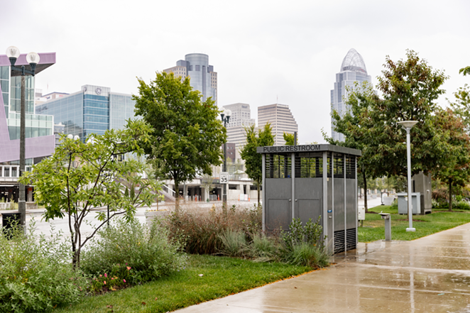 Cincy PHLUSH wants to see more public restrooms in Cincinnati, such as this one in Smale Riverfront Park. - Photo: Hailey Bollinger