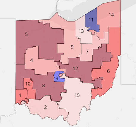 Ohio Republicans' redistricting proposal - Image: via Susan Tebben, Ohio Capital Journal