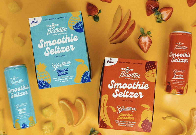 For a limited time, Braxton has released Braxton’s Sunrise Sensation and Island Blast Smoothie Seltzers inspired by Graeter’s classic smoothie recipe. - Provided by Braxton Brewing Co.
