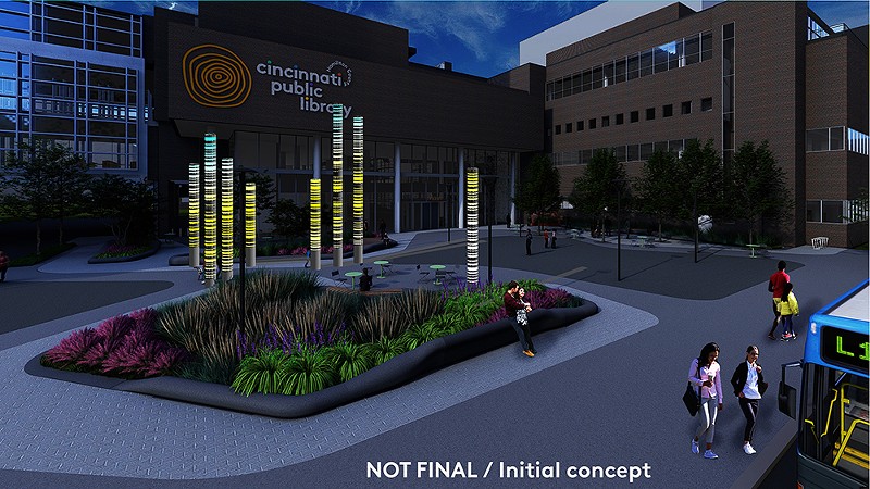 A rendering of artist Jen Lewin's initial light sculpture concept - PHOTO: PROVIDED BY THE CINCINNATI & HAMILTON COUNTY PUBLIC LIBRARY