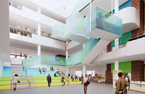 A rendering of the main library's new atrium staircase - Photo: Rendering provided by the Cincinnati Public Library