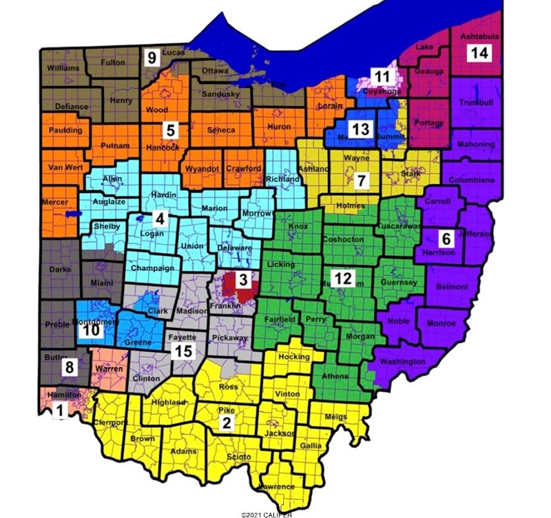 Hamilton County is split into three districts on the Ohio Republicans' map. - OHIO CONGRESS, VIA OHIO CAPITAL JOURNAL