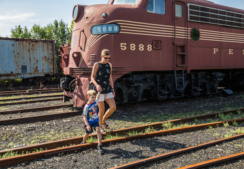 A family explores the Railway Museum of Greater Cincinnati. - Photo: Hailey Bollinger