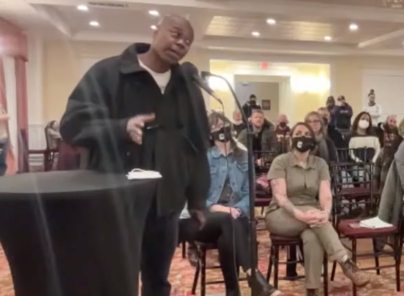 Dave Chappelle speaks during a Yellow Springs village council meeting on Feb. 7, 2022. - Photo: Yellow Springs YouTube